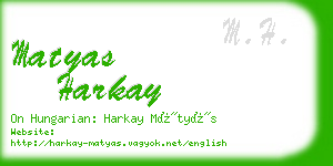matyas harkay business card